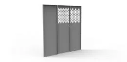 4061SL – HOLMAN Bulkhead Divider, Full Bulkhead Fixed Center Panel Perforated Window Gray Steel With Wing Kit